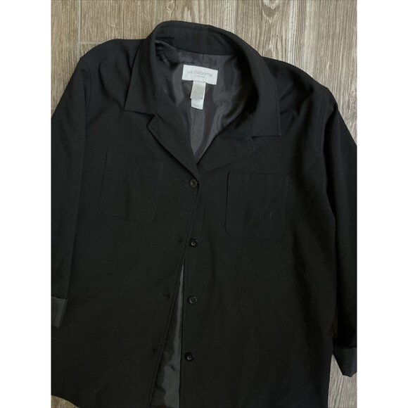 2/$18 SALE! Liz Claiborne Jacket Womens XL Black Outerwear Lightweight Button‎ - Picture 8 of 9